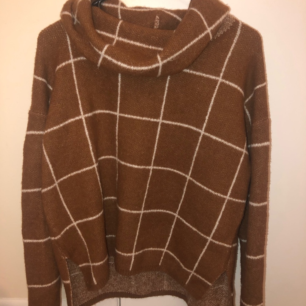 Brown cowl neck sweater